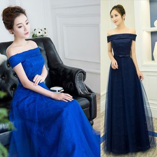 Sennyo - Off-Shoulder Lace Evening Gown | YesStyle