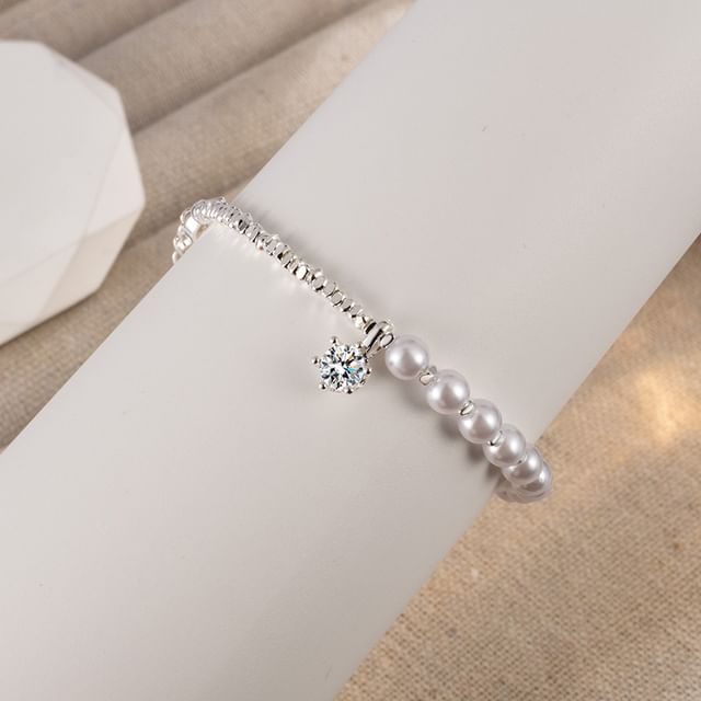 Forainer-Faux Pearl Beaded Bracelet