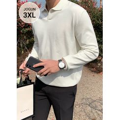 JOGUNSHOP - Open-Placket Knit Polo Shirt JOGUNSHOP - Open-Placket Knit Polo Shirt
