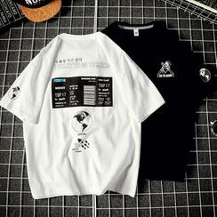 Fizze - Printed Elbow-Sleeve T-Shirt Fizze - Printed Elbow-Sleeve T-Shirt