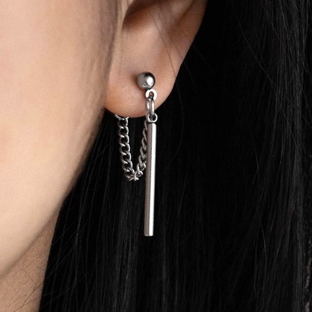 PANGU-Chain Bar Fringed Earring