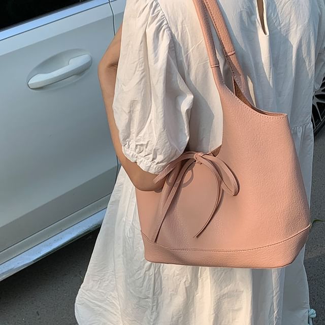 Fran San-Plain Faux Leather Tote Bag