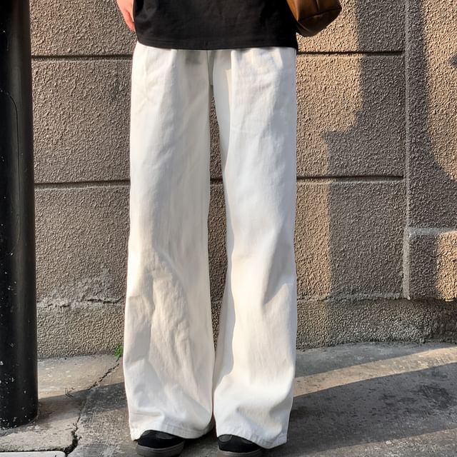DAZO Studios-Mid Rise Plain Wide Leg Jeans