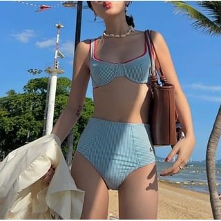 Komorkowe-Striped Bikini Set