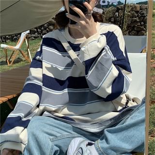 Fairy Essential - Long-Sleeve Striped Sweatshirt | YesStyle