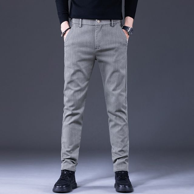 Nataro-Mid Rise Plain Slim Fit Pants