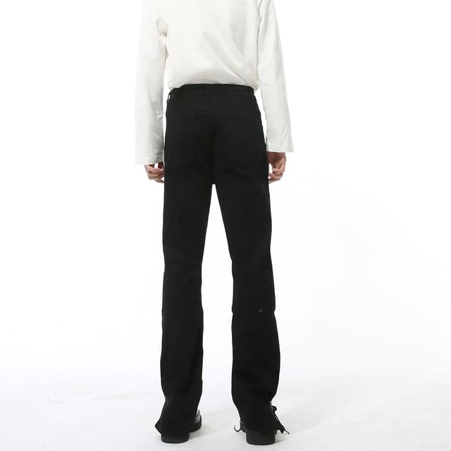 FAERIS-High Waist Straight Leg Jeans