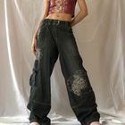 Sosana - Low-Waist Floral Print Wide-Leg Jeans | YesStyle