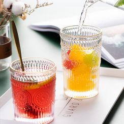 Choyce - Retro Embossed Glass Drinking Cup (various designs)