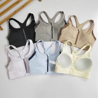 Runyz Zip Front Plain Sports Bra Sale