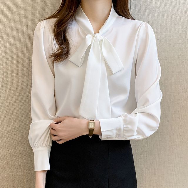 トップス ceilon chiffon tie blouse Chiffon Tie Front Blouse | OAK + FORT – OAK + FORT USA