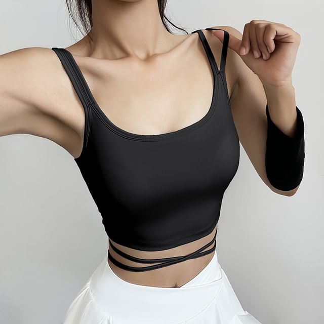 Engiko-Sport Plain Crop Camisole Top