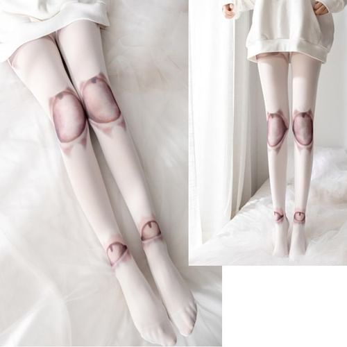 Geisha Doll Joint Print Tights YesStyle