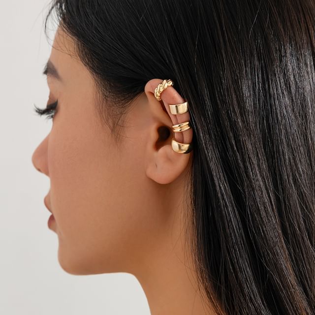 Seirios-Metallic Huggie Earring Set