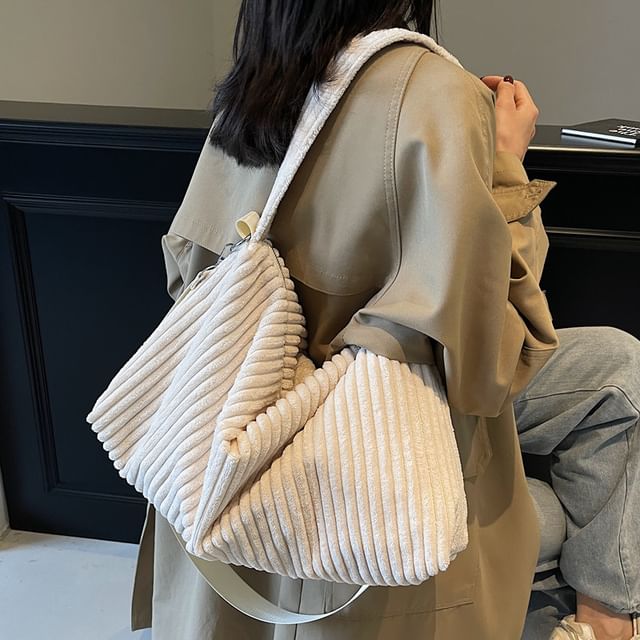 Melois-Plain Corduroy Tote Bag
