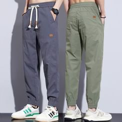 Mid Rise Plain Cropped Baggy Dress Pants