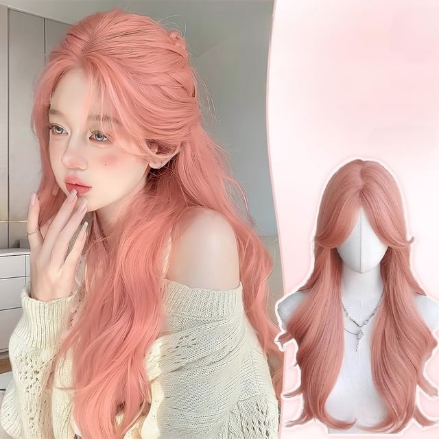 SEVENQ-Set Long Full Wig - Wavy Wig Cap