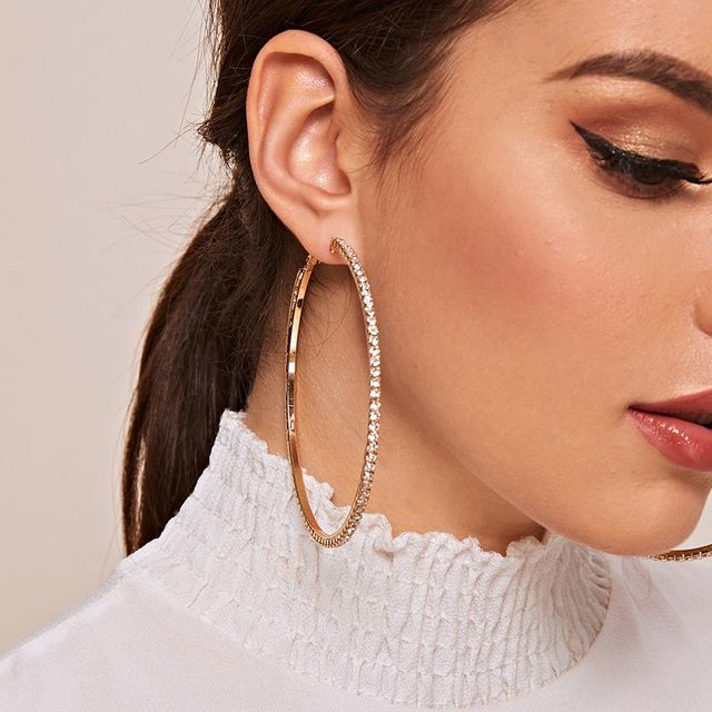 Jandro-Rhinestone Hoop Earrings