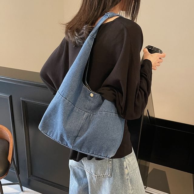 Mulgam-Washed Denim Shoulder Bag