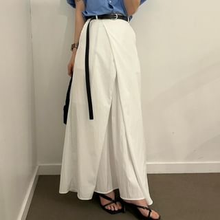 Jesong-High Rise Plain Maxi A-Line Skirt