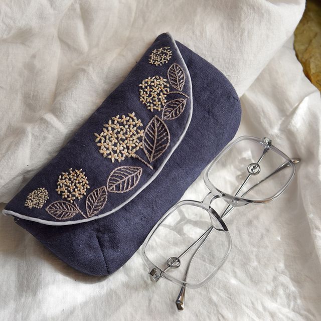 Embroidery Kingdom Floral Eyeglasses Case DIY Embroidery Kit (various