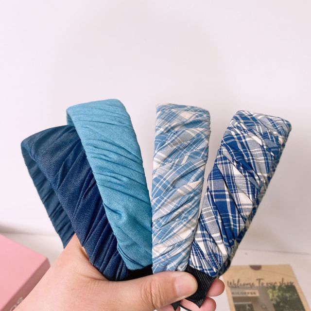 Kiren-Plaid Plain Fabric Headband