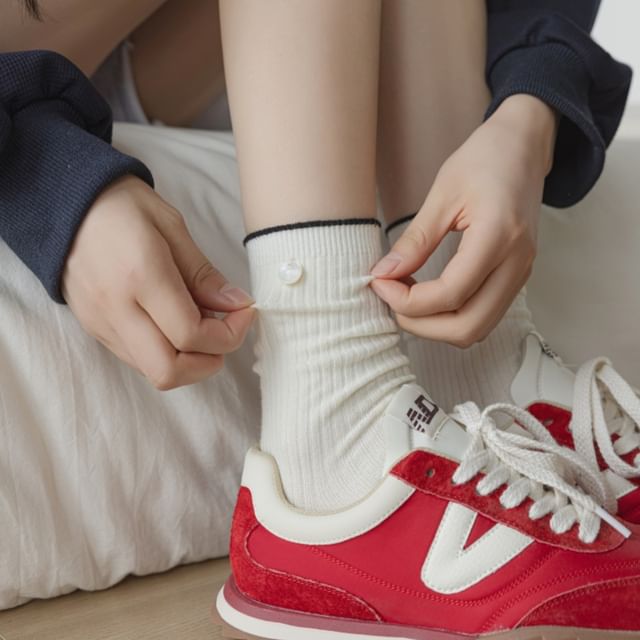 Gentiana-Plain Ribbed Socks