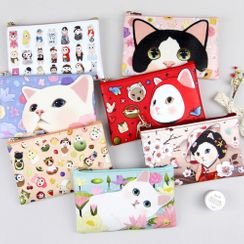 Full House - 猫印花化妆品小袋 Full House - 猫印花化妆品小袋