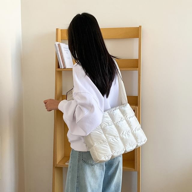 FAYLE-Plain Quilted Crossbody Bag