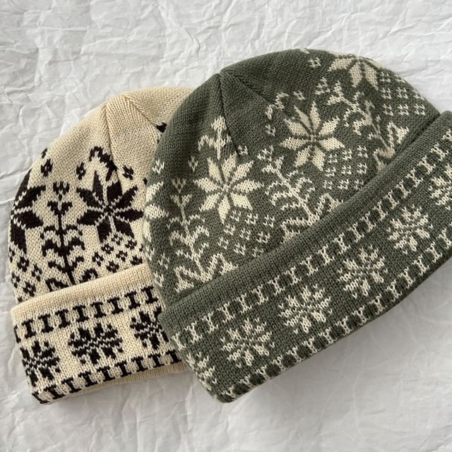 TAAK-Jacquard Knit Beanie