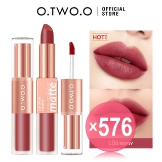 O.TWO.O - New 2 in 1 Lipstick and Lip Mud - 4 COLORS (x576) (Bulk Box)