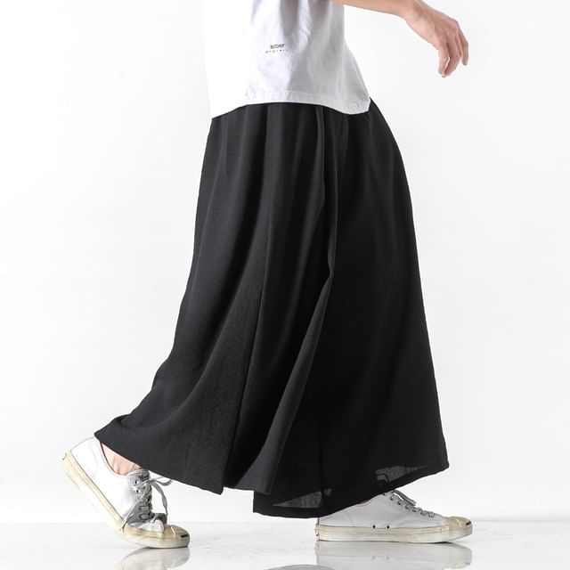 FORSETI-High Waist Plain Wide Leg Pants