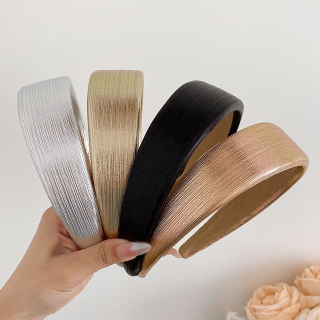 Kiren-Plain Faux Leather Headband
