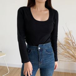 Envy Look - U-Neck Ribbed Top Envy Look - U-Neck Ribbed Top