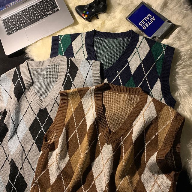 Zentrus - Argyle Sweater Vest