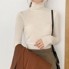 CaraMelody - Turtleneck Long-Sleeve Plain Top CaraMelody - Turtleneck Long-Sleeve Plain Top