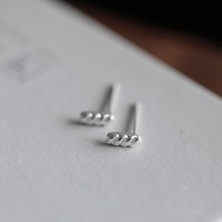 Dashiro-Sterling Silver Baguette Stud Earring
