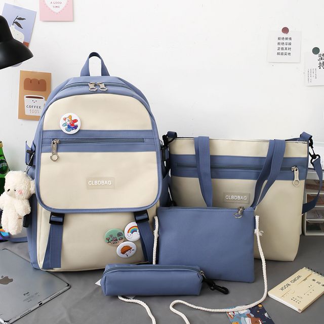 Novila Set Nylon Backpack + Tote Bag + Crossbody Bag + Pouch YesStyle