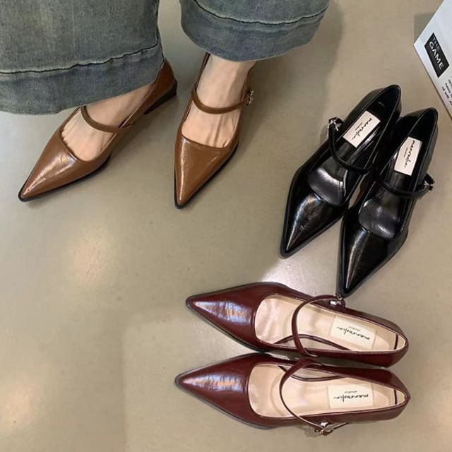 Karlao-Pointy Mary Jane Pumps