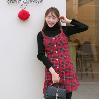 yansae cute check dress YANSAE - Sleeveless Checked Minidress