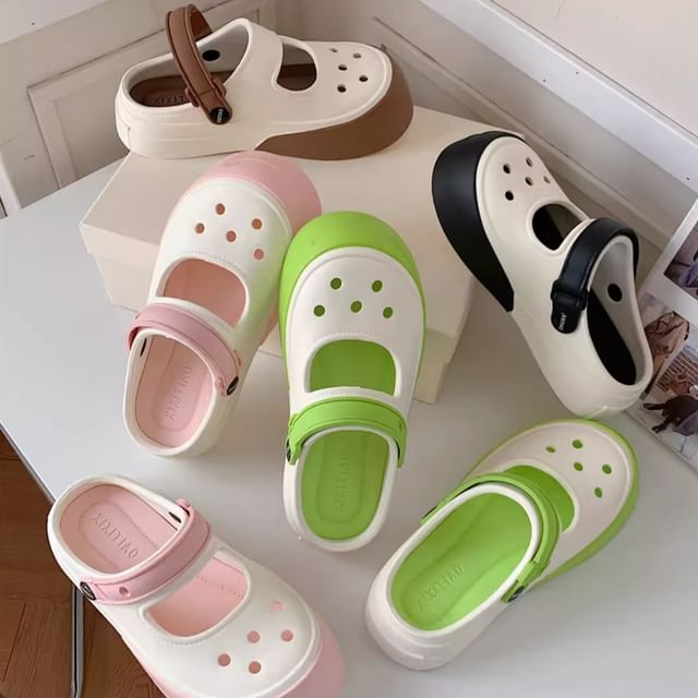 Honkizz-Platform Slingback Clogs