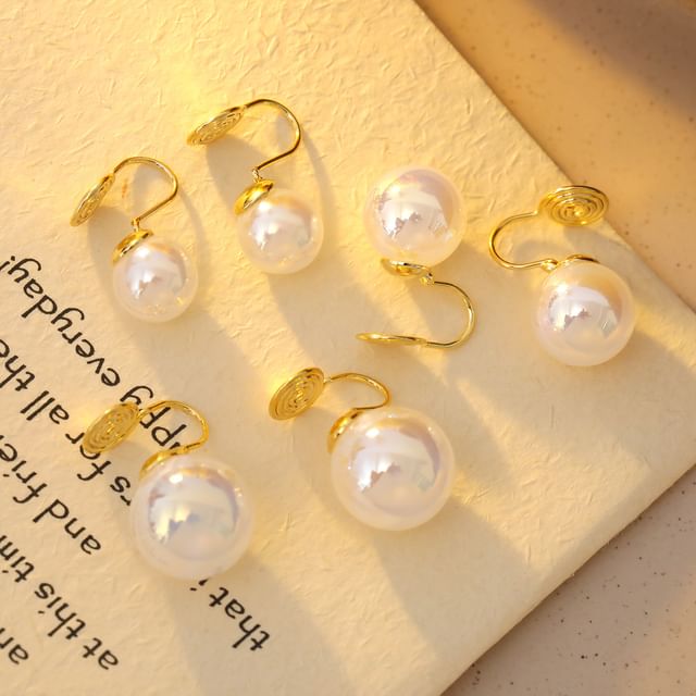 Forainer-Faux Pearl Clip On Earring