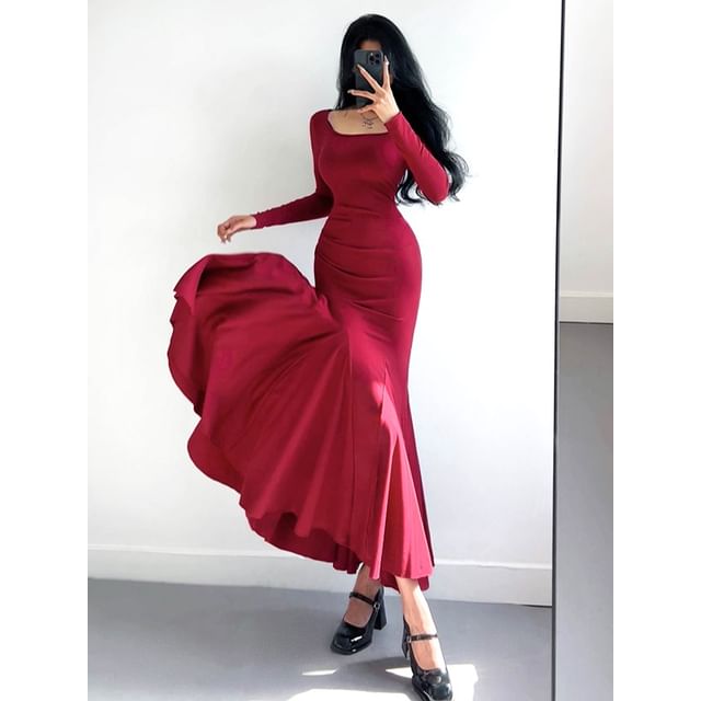 long off the shoulder evening dresses Champagne Off-Shoulder Beaded Sexy Long Sleeves Prom Dress Evening Dress US4 / Custom Color