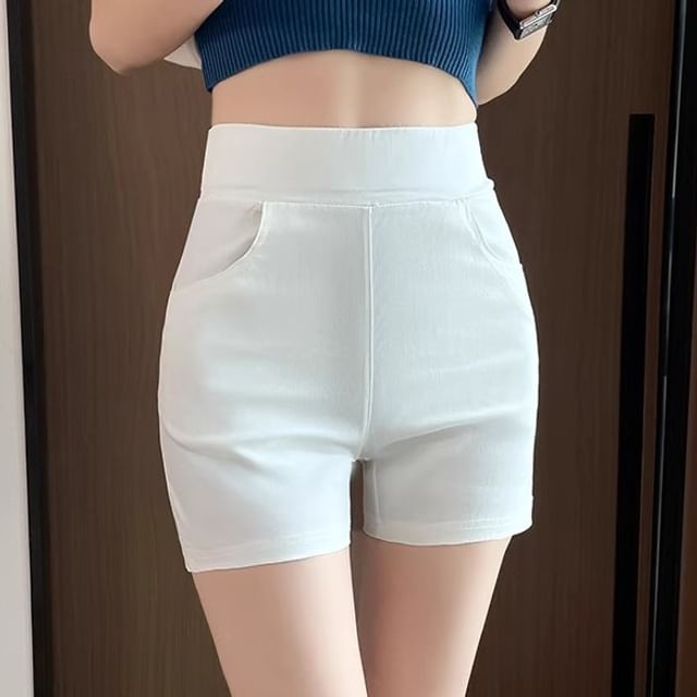 Cloud Nine-High Waist Plain Bike Shorts