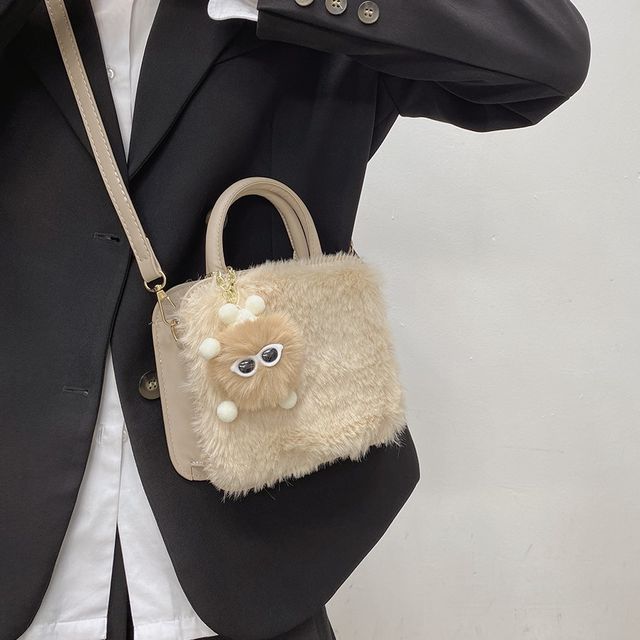 Lizzy - Fluffy Top Handle Crossbody Bag | YesStyle