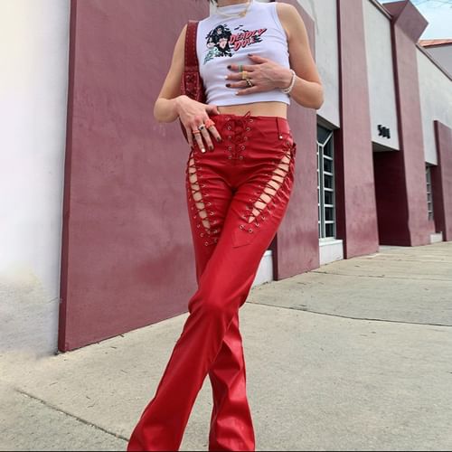 OFF WHITE PANTS WITH RED FLAMES – Vision of Super