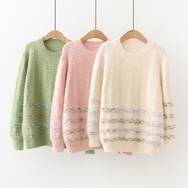 Mori Girls - Striped Sweater | YesStyle