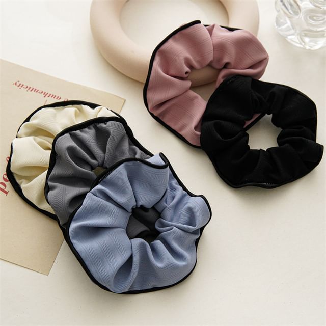 enthice-Contrast Trim Ruffle Hair Scrunchie