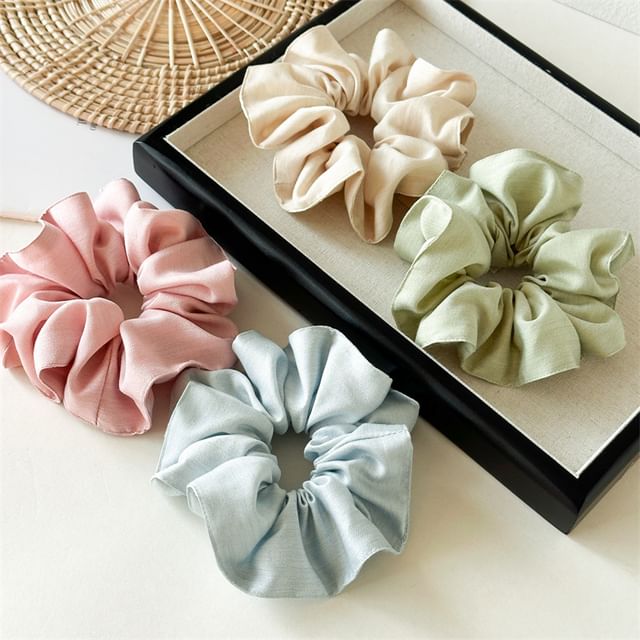 enthice-Plain Ruffle Hair Scrunchie