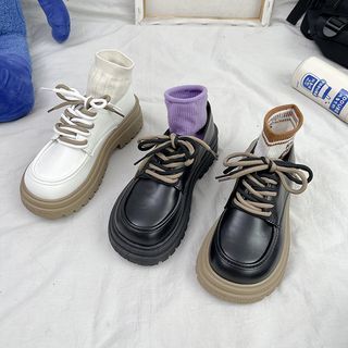 faux leather platform shoes